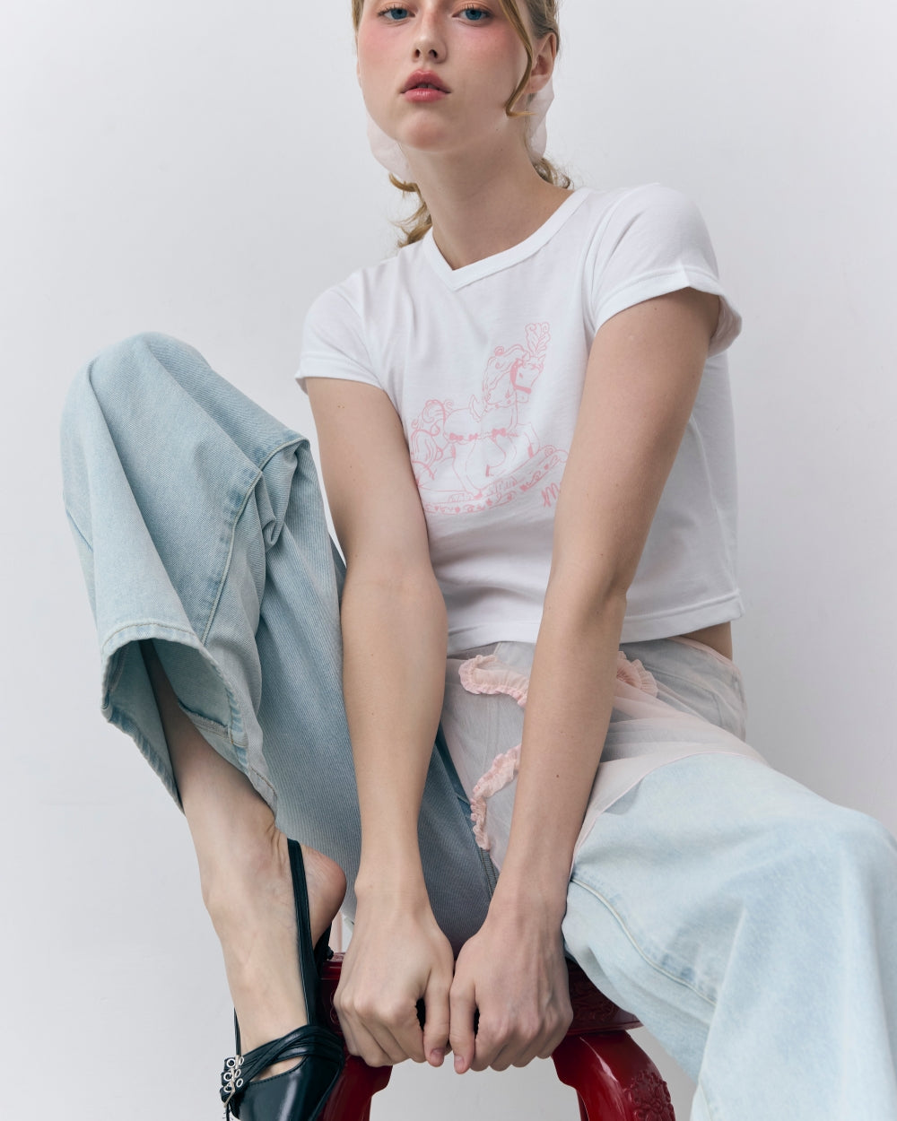 carousel crop tee