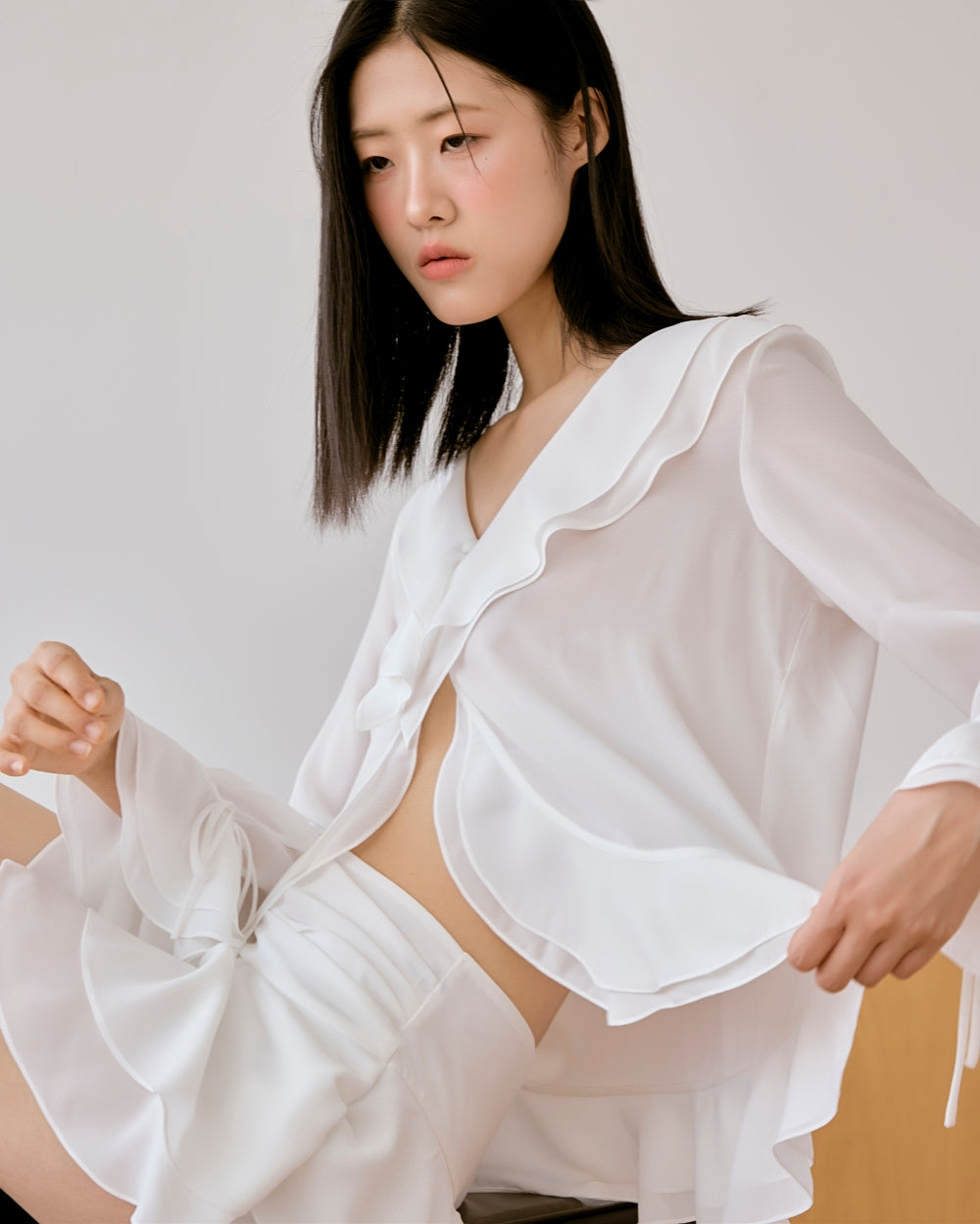 whimsical ruffle blouse & skirt
