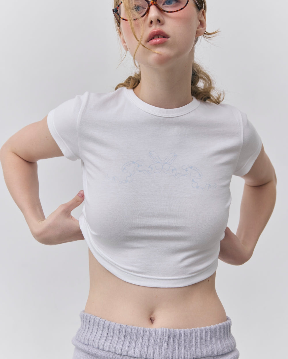 petit bow crop tee