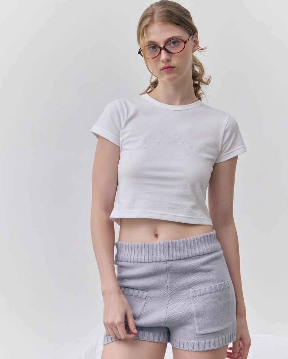 petit bow crop tee